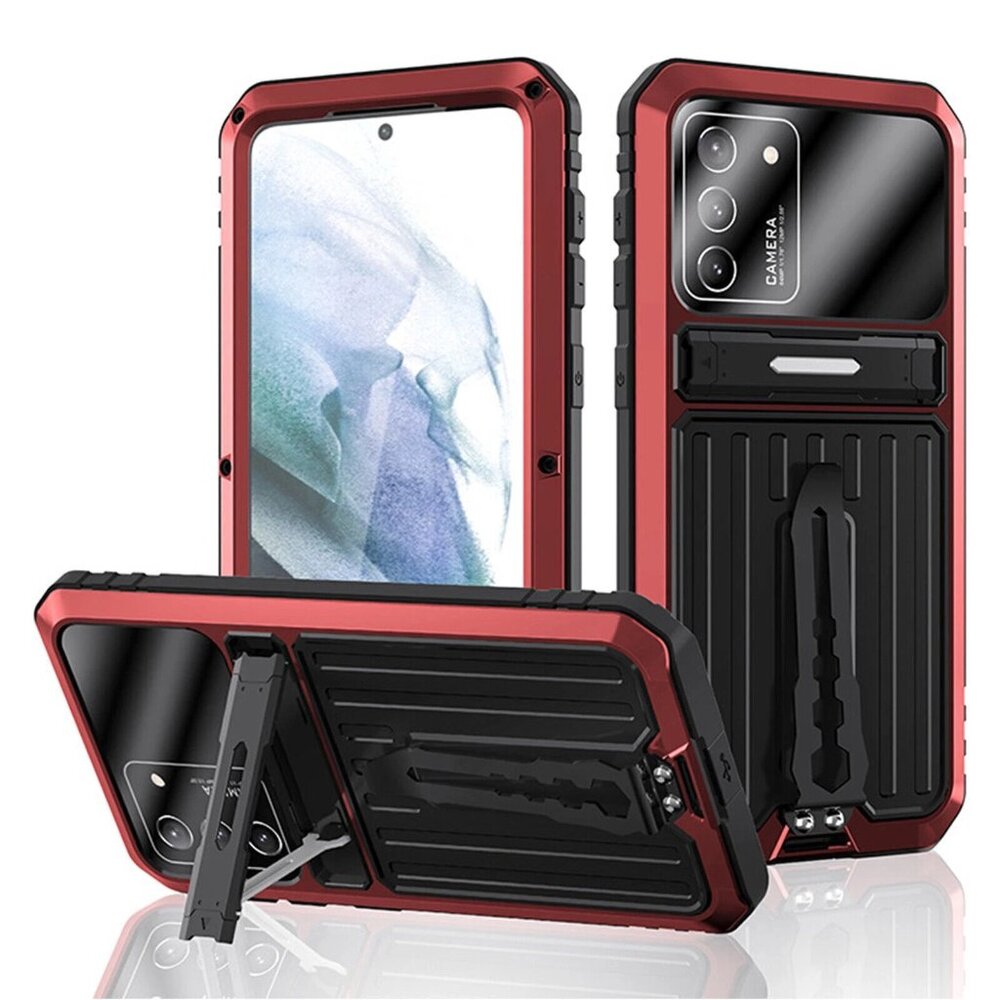 Aluminium Shockproof Case for Samsung S21, S21+, S21U-S23U Built-in Tempered Gla